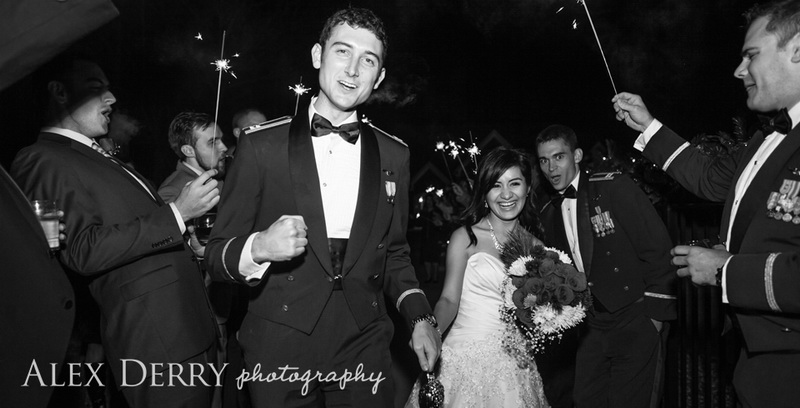 Alex Derry Photography Military wedding sparklers
